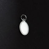 925 Sterling Silver Matte Oval Geometric Pendant DIY Necklace Accessories