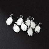 925 Sterling Silver Matte Oval Geometric Pendant DIY Necklace Accessories