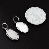 925 Sterling Silver Matte Oval Geometric Pendant DIY Necklace Accessories