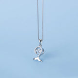 TrustDavis 925 Silver Mermaid Tail CZ Charm Pendant DIY Necklace