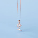 TrustDavis 925 Silver Mermaid Tail CZ Charm Pendant DIY Necklace