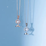 TrustDavis 925 Silver Mermaid Tail CZ Charm Pendant DIY Necklace