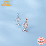 TrustDavis 925 Silver Mermaid Tail CZ Charm Pendant DIY Necklace