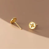 TrustDavis 925 Silver 18K Stud Earrings Gift DE0013