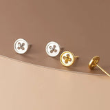 TrustDavis 925 Silver 18K Stud Earrings Gift DE0013