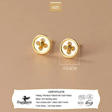TrustDavis 925 Silver 18K Stud Earrings Gift DE0013
