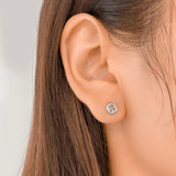 TrustDavis 925 Silver 18K Stud Earrings Gift DE0013