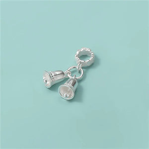 TrustDavis 925 Silver Bell Pendant Bracelet DIY Necklace Charm