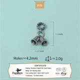 TrustDavis 925 Silver Bell Pendant Bracelet DIY Necklace Charm