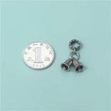 TrustDavis 925 Silver Bell Pendant Bracelet DIY Necklace Charm