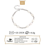 TrustDavis 925 Sterling Silver Pearl Bracelet for Women
