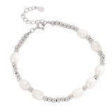 TrustDavis 925 Sterling Silver Pearl Bracelet for Women