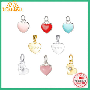 TrustDavis 925 Sterling Silver Heart Necklace Bracelet