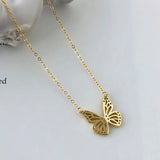 TrustDavis Butterfly CZ Short Necklace 925 Silver S925 Jewelry
