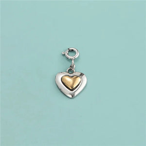 TrustDavis 925 Sterling Silver Love Heart Pendant Necklace Bracelet Fine Jewelry