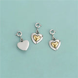 TrustDavis 925 Sterling Silver Love Heart Pendant Necklace Bracelet Fine Jewelry