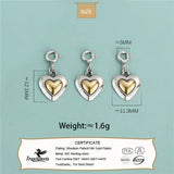 TrustDavis 925 Sterling Silver Love Heart Pendant Necklace Bracelet Fine Jewelry