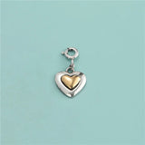 TrustDavis 925 Sterling Silver Love Heart Pendant Necklace Bracelet Fine Jewelry
