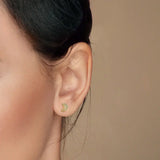 Real 925 Silver Moon CZ Stud Earrings Wedding Fine Jewelry