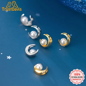 TrustDavis 925 Sterling Silver Moon Pendant DIY Necklace Bracelet Accessories
