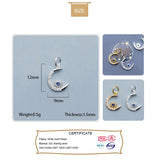 925 Silver Moon Star Charm Pendant Zircon DIY Necklace Bracelet