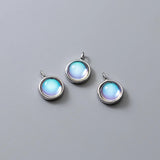 925 Silver Moonlit Opal Heart Pendant Necklace DIY Jewelry