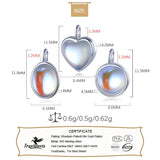 925 Silver Moonlit Opal Heart Pendant Necklace DIY Jewelry