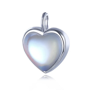 925 Silver Moonlit Opal Heart Pendant Necklace DIY Jewelry
