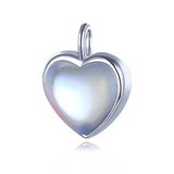 925 Silver Moonlit Opal Heart Pendant Necklace DIY Jewelry
