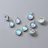 925 Silver Moonlit Opal Heart Pendant Necklace DIY Jewelry
