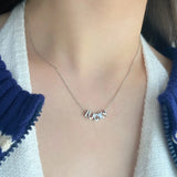 TrustDavis 925 Silver Name Necklace for Women Wedding Jewelry DA3148