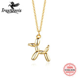 Davis Balloon Dog Pendant Necklace 925 Sterling Silver 18K for Women