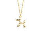 Davis Balloon Dog Pendant Necklace 925 Sterling Silver 18K for Women