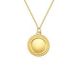 TrustDavis Silver Necklace 18K Round Card Punk Necklace