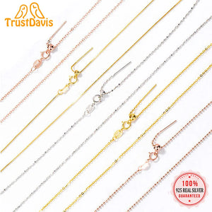 Davis 925 Sterling Silver Necklace Cross Chain for Women
