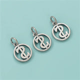 TrustDavis 925 Sterling Silver Coin Pendant Necklace Bracelet Set
