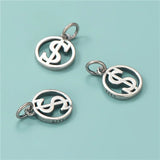 TrustDavis 925 Sterling Silver Coin Pendant Necklace Bracelet Set