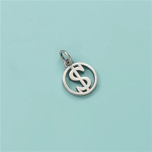 TrustDavis 925 Sterling Silver Coin Pendant Necklace Bracelet Set