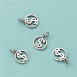 TrustDavis 925 Sterling Silver Coin Pendant Necklace Bracelet Set