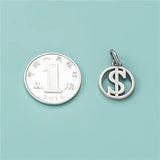 TrustDavis 925 Sterling Silver Coin Pendant Necklace Bracelet Set