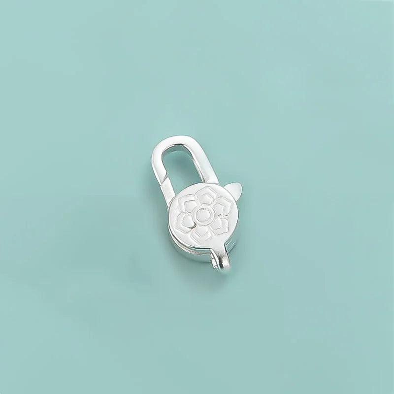 TrustDavis 925 Sterling Silver Necklace Sweet Flower Irregular Pattern DIY