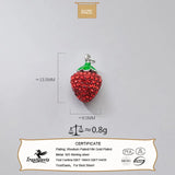 TrustDavis 925 Sterling Silver Necklace Zircon Red Strawberry DIY Jewelry