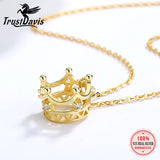 925 Sterling Silver Necklace Crown Pendant Girls Birthday Gift For Women
