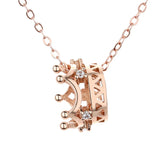 925 Sterling Silver Necklace Crown Pendant Girls Birthday Gift For Women