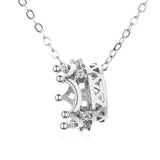 925 Sterling Silver Necklace Crown Pendant Girls Birthday Gift For Women