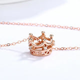 925 Sterling Silver Necklace Crown Pendant Girls Birthday Gift For Women