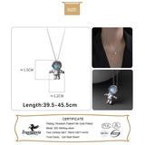 Davis Sterling Silver Dream Moonstone Astronauts Necklace For Women