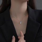 Davis Sterling Silver Dream Moonstone Astronauts Necklace For Women