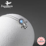 Davis Sterling Silver Dream Moonstone Astronauts Necklace For Women