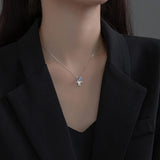Davis Sterling Silver Dream Moonstone Astronauts Necklace For Women